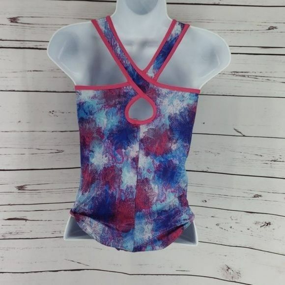 Future Star Girls Tie Dye Splatter Leotard Athetlic One Piece Purple Size Large - Picture 4 of 8